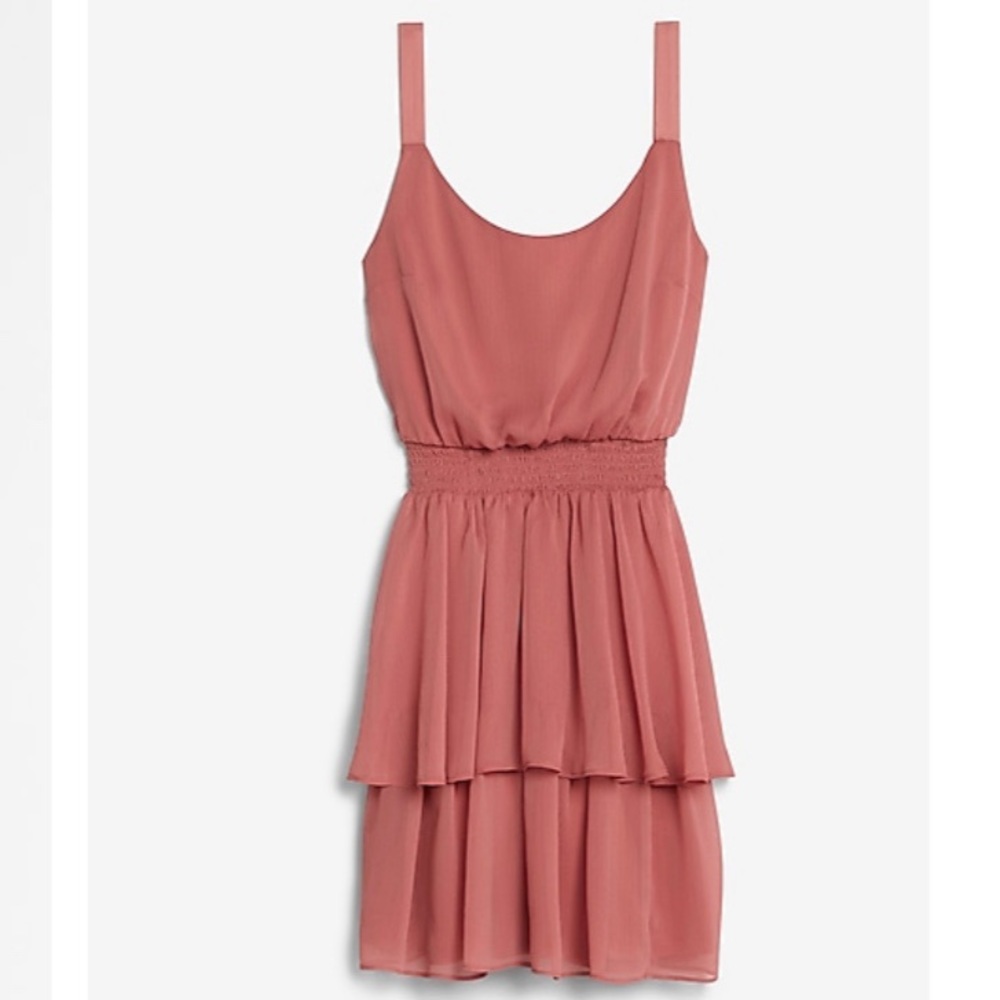 Tiered Ruffle Fit And Flare Dress Mauve NWOT